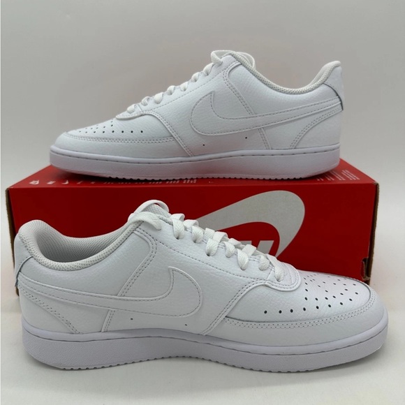 Women's Nike Court Vision Low Casual Shoes - Triple White CD5434_100 - Picture 3 of 14